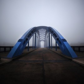 Sternbrücke im Nebel - Magdeburg